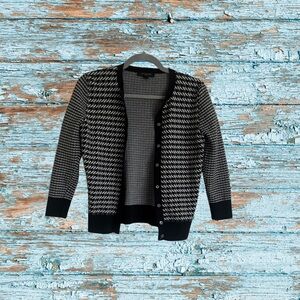 Ann Taylor Black and White Cardigan
